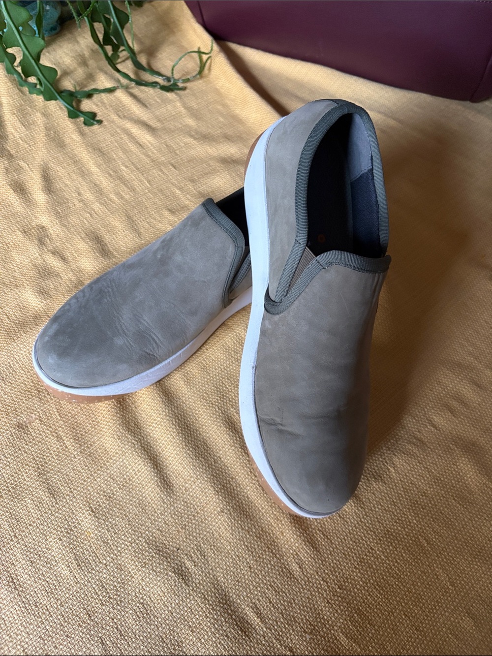 Bogs Women's Slip-On Loafers in Taupe with White Sole